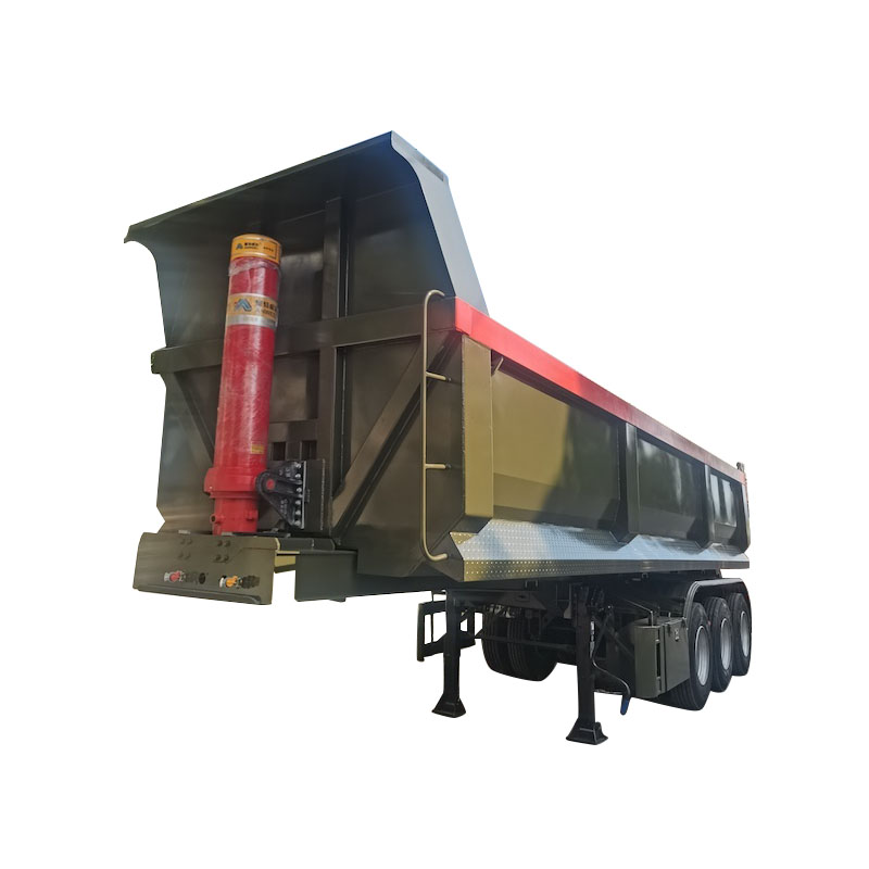 Tungt 3 aksler U Form Dumper Semi Trailere med Fuwa Axle Hyva Hydraulic System